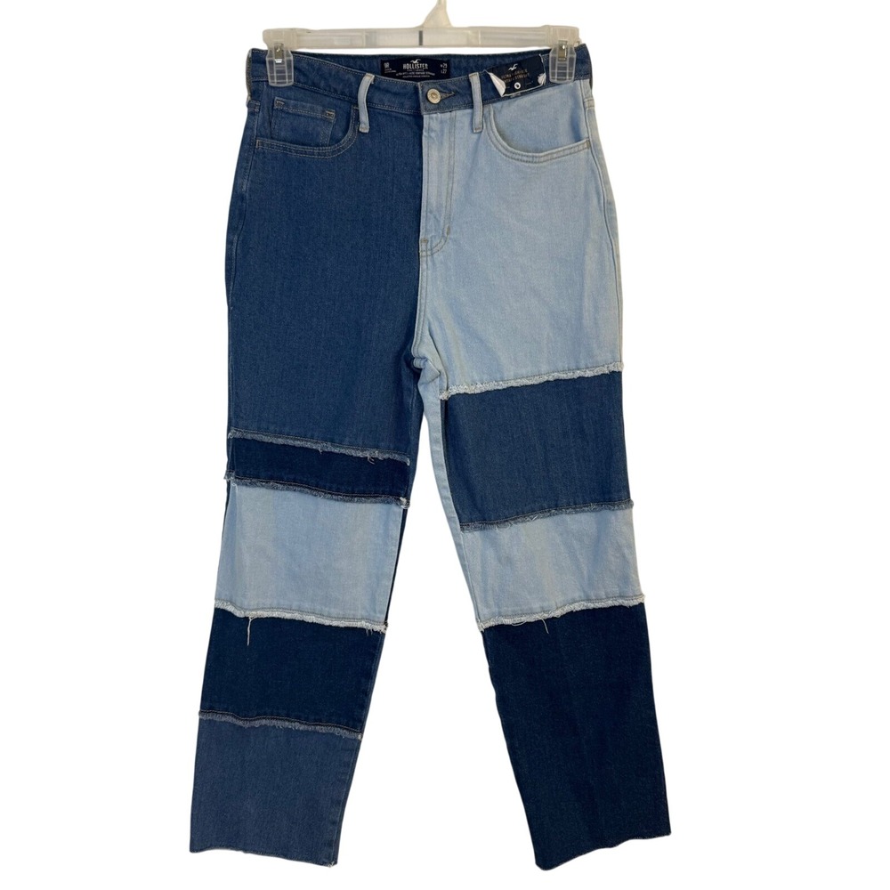 NWT Hollister Patchwork Jeans Ultra High-Rise Vintage Straight Denim Sz 29 9 Y2K